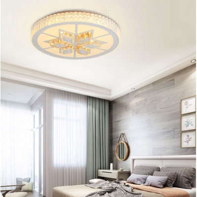 White Star/Flower Flush Mount Lighting Modern Crystal LED Bedroom Ceiling Fixture