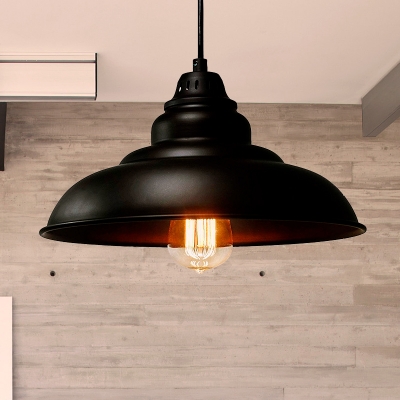 Black Bowl Shade Hanging Light Fixture, Industrial Style Ceiling Light Fixtures