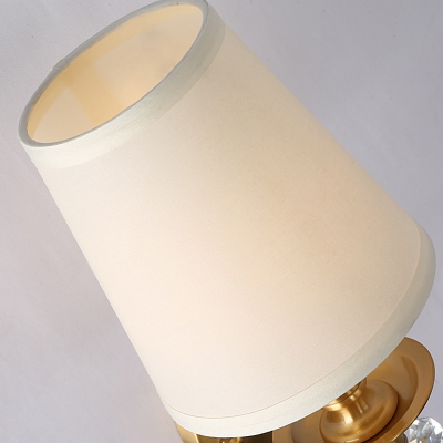 Living Room Wall Lamp with Fabric Cone Shade Modern 1 Light Wall Lighting in Brass