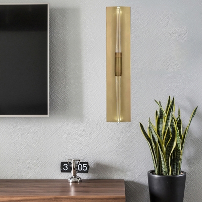 Metallic Black/Gold Wall Lamp Tubular 1 Light Simple Hand Paint Wall Mounted Lighting