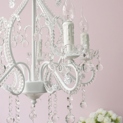 White Candle Chandelier Lighting, White Candlestick Chandelier