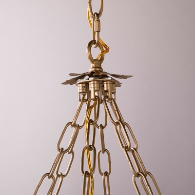Candlestick Chandelier Modern Crystal 4 Lights Brass Pendant Lighting Fixture for Living Room