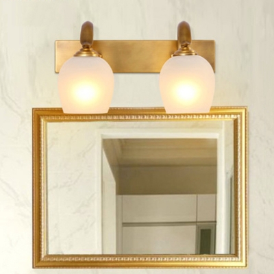 Dome Bathroom Wall Vanity Light Modernism Metal 2/3 Heads Brass Wall Lamp Fixture