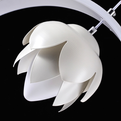 Flower Acrylic Chandelier Light Fixture Contemporary White LED Pendant Light Fixture