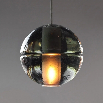 Global Bedroom Pendant Light Clear Glass 1 Bulb Modernism Suspended Lighting Fixture