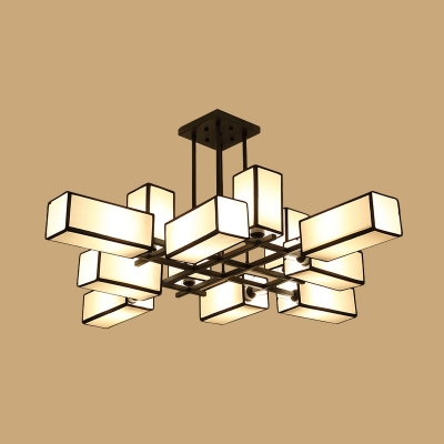Metal Black/Brass Ceiling Flush Cube 8/10/12 Heads Traditional Semi Mount Lighting for Living Room