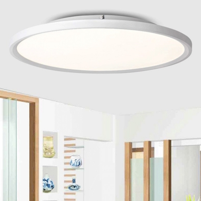 Metal Disc Ceiling Mounted Fixture Minimalist Black/White LED Flush Light in Warm/White Light, 16