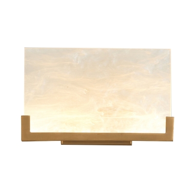Rectangle Bedroom Sconce Light Traditional White Acrylic 1 Head LED Wall Lighting Fixture