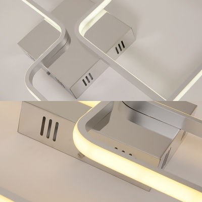 Square Bedroom Flush Light Fixture Acrylic Simple Style 18