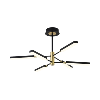 Starburst Acrylic Hanging Chandelier Modernism 4/6 Lights Black and Gold/White and Gold Pendant Lighting