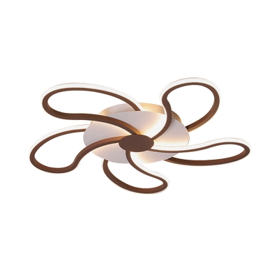 Windmill Acrylic Flush Light Fixture Simple Brown LED Ceiling Lamp in Warm/White Light, 31.5