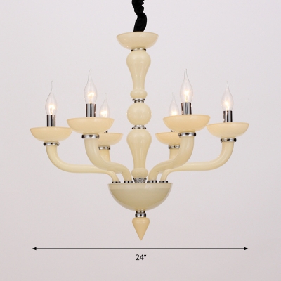 6/8/10 Bulbs Metal Hanging Chandelier Antique Beige/White/Black Sputnik Living Room Suspension Pendant Lamp