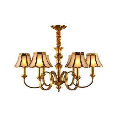 Colonial Starburst Chandelier Lamp Metal 3/5/6 Heads Ceiling Hanging Light in Gold for Living Room