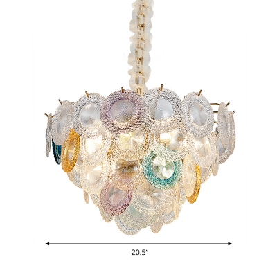 Cone Ceiling Chandelier Modernist Crystal 9/12 Bulbs 20.5