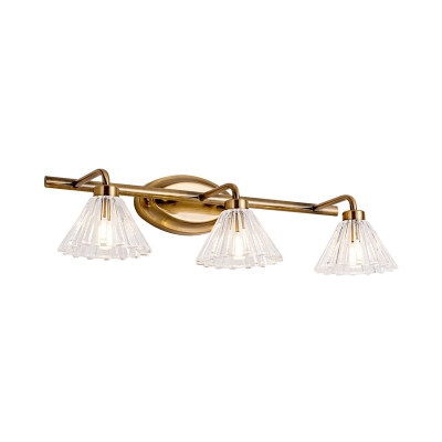 Conical Bathroom Vanity Lighting Traditional Metal 1/2/3-Bulb LED Brass Wall Lamp Fixture