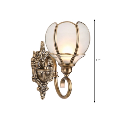 Metal Brass Wall Sconce Lighting Curved 1/2-Light Traditional Wall Light Fixture for Hallway