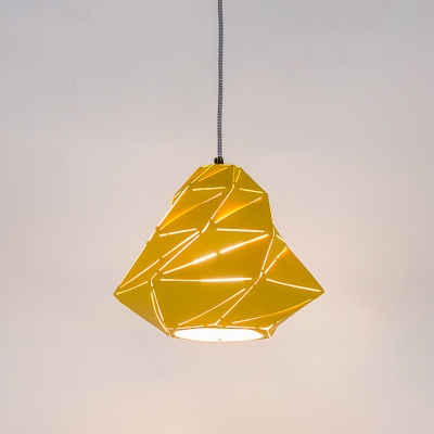 Minimalist Geometric Splicing Drop Pendant Metal 1 Light Dining Room Hanging Ceiling Light in Yellow