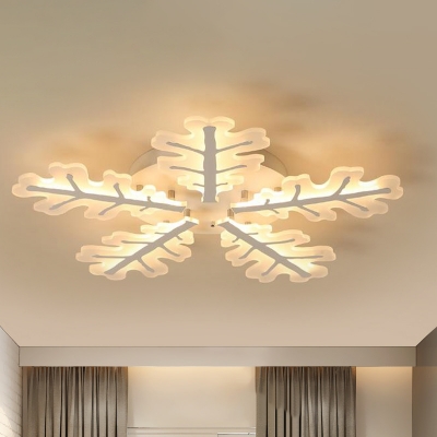 Snowflake Acrylic Ceiling Light Modern White 29.5