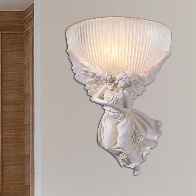 Gold/White Angel Wall Light Colonial Resin 10