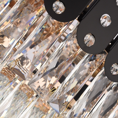 Modern Three-Tiered Crystal Ceiling Chandelier 16/22 Lights Pendant Lighting in Black