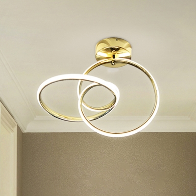 Swirl Flush Light Fixture Simple Style Acrylic Gold LED Ceiling Mounted Light for Corridor