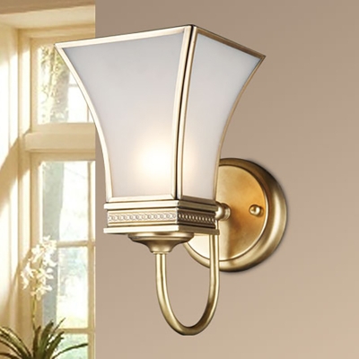 Traditional Flared Sconce Light 1/2-Bulb Brass Metal Wall Lighting Fixture for Living Room