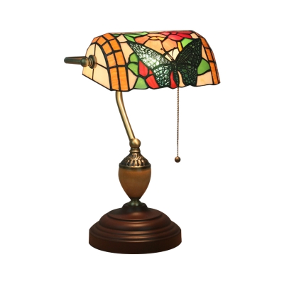 1 Light Reading Room Piano Lamp Tiffany Brass Standing Lamp with Dragonfly/Butterfly Stained Glass Shade