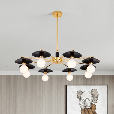 Black-Gold Starburst Chandelier Lighting Modernist 6/8 Heads Metal Hanging Light Fixture