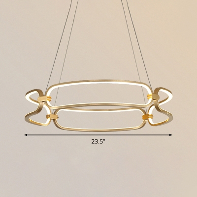 Bracelet Acrylic Hanging Ceiling Light Postmodern Gold 23.5
