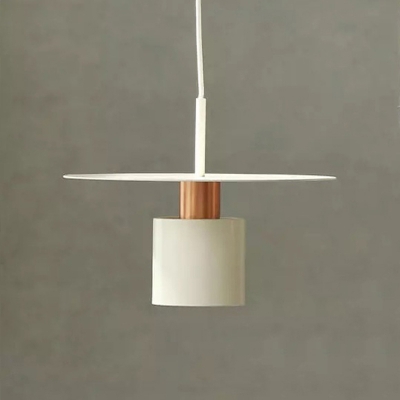 Cylinder Hanging Lamp Nordic Metal 1 Bulb Copper Pendant Light Fixture, 8
