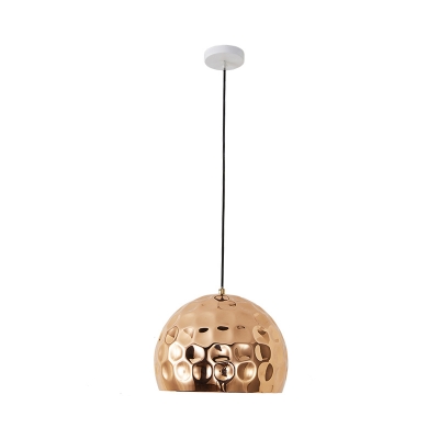 Gold Sphere Pendant Light Contemporary 1 Bulb Metal Suspended Lighting Fixture for Living Room