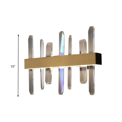 LED Living Room Wall Sconce Modern Gold Wall Light Fixture with Round/Rectangle K9 Crystal Shade