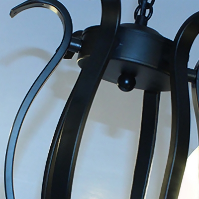 Metal Sputnik Ceiling Chandelier Traditional 6 Heads Hanging Light Kit in Black for Living Room