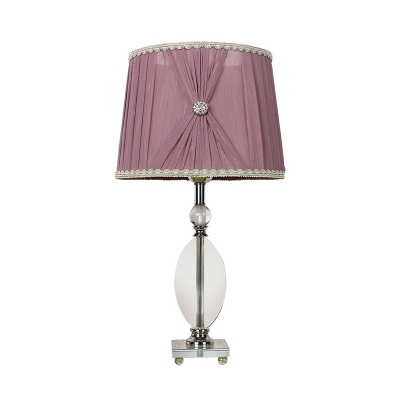 Purple Barrel Nightstand Light Traditionalism Clear K9 Crystal 1 Light Living Room Table Lamp with Square Pedestal