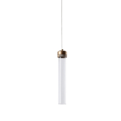 Tube Pendant Ceiling Light Postmodern Clear Prism Glass 1 Light Dining Room Hanging Lamp