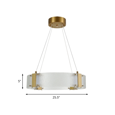 Water Glass Circular Pendant Chandelier Contemporary 6 Bulbs Gold Hanging Light Fixture