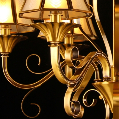 Armed Living Room Chandelier Lighting Colonization Metal 3/5/6 Heads Gold Pendant Light Fixture