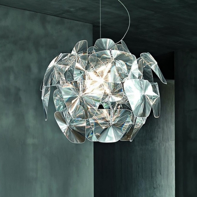 Global Hanging Lamp Modernism Clear Glass 1 Bulb Ceiling Pendant Light, 22