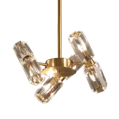 Gold Sputnik Chandelier Lamp Contemporary 6/8/10 Heads Faceted Crystal Ceiling Hanging Light