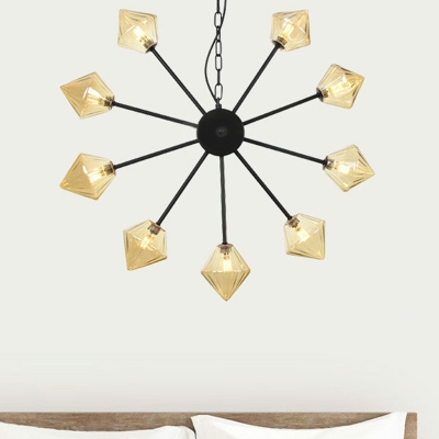 Sputnik Ceiling Chandelier Modernism Metal 9 Bulbs Black Hanging Pendant Light for Bedroom