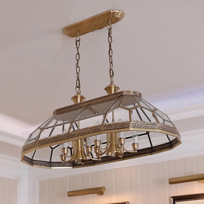 Candle Dining Room Ceiling Chandelier Colonial Clear Bevel Glass 12 Heads Brass Hanging Light Fixture