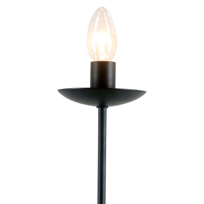 Candle Hallway Sconce Lamp Metallic 1 Head Industrial Stylish Wall Lighting Fixture in Black Finish