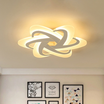Criss Cross Ceiling Light Fixture Simple Acrylic White 18