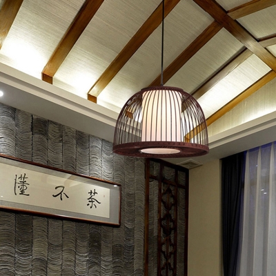 Domed Pendant Lighting Asia Bamboo 14