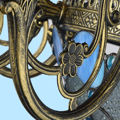 Seedy Glass Antique Bronze Hanging Chandelier Jewel 3/8/11 Heads Tiffany Suspension Pendant
