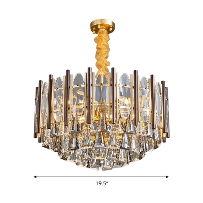 Tiered Chandelier Lighting Contemporary Crystal 19.5