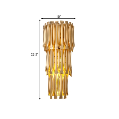 4/6 Lights Layered Wall Lighting Contemporary Style Golden Aluminum Wall Sconce Fixture for Corridor