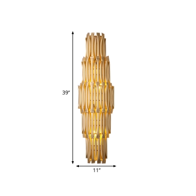 4/6 Lights Layered Wall Lighting Contemporary Style Golden Aluminum Wall Sconce Fixture for Corridor