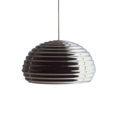 Chrome Hemisphere Hanging Lighting Modernism 1 Head Metal Ceiling Suspension Lamp