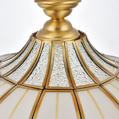 Colonial Scalloped Chandelier Lighting Fixture 4/5 Heads White Glass Pendant Ceiling Light for Restaurant